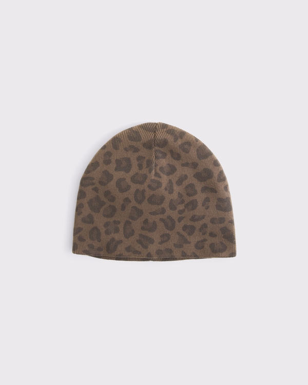 Skull Beanie, Brown Pattern view 1