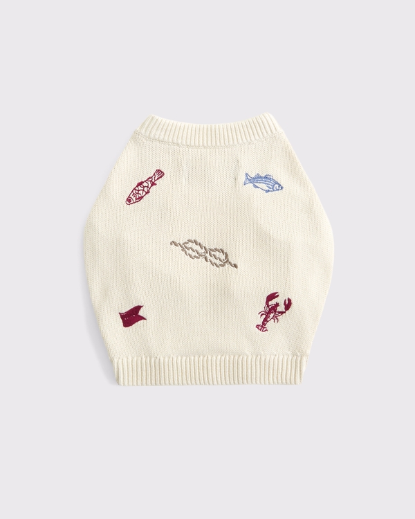 Graphic Pet Sweater, Cream view 1