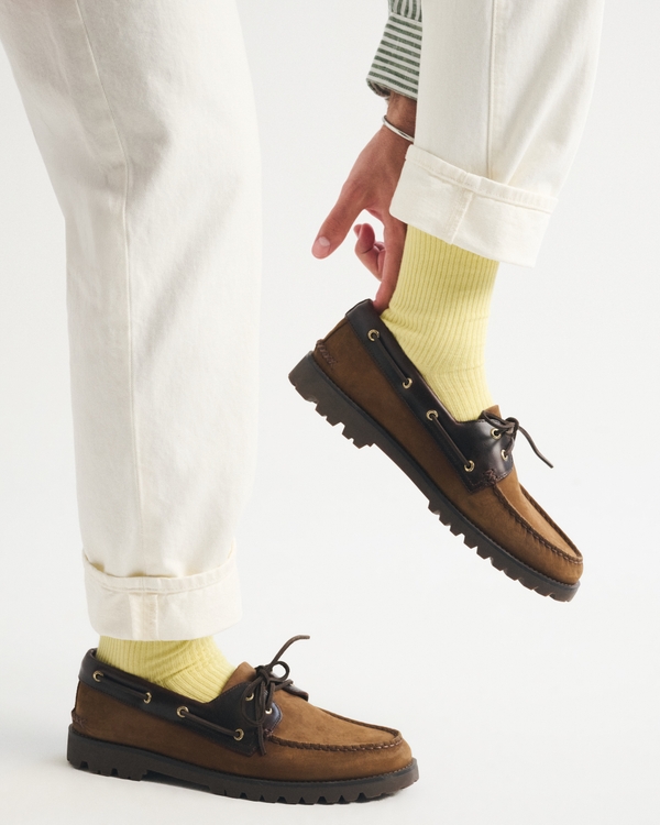 Sperry Authentic Original Men's 2-Eye Lug Boat Shoe, Brown view 1