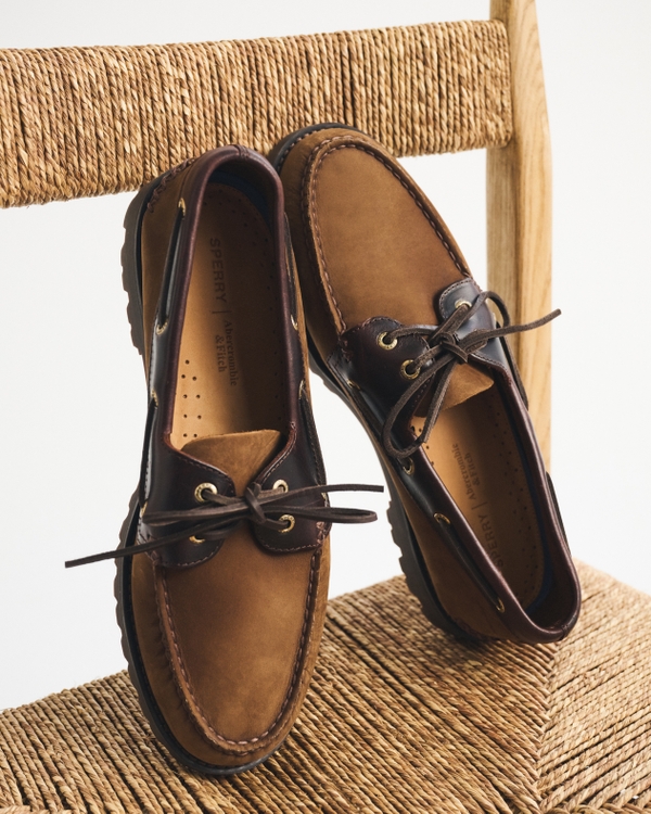 Sperry Authentic Original Men's 2-Eye Lug Boat Shoe, Brown view 2