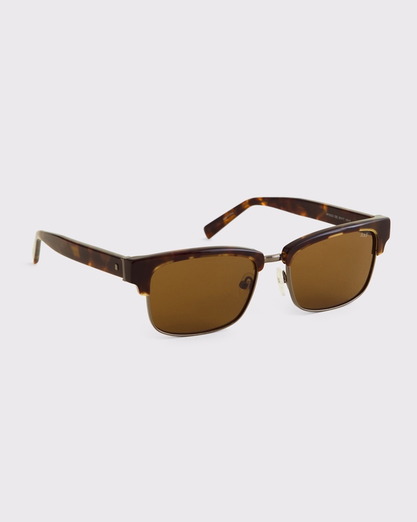 Semi-Rimless Sunglasses, Tortoise Shell view 2