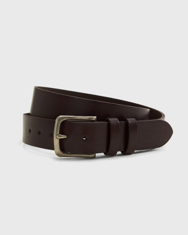 Leather Belt, Dark Brown view 1