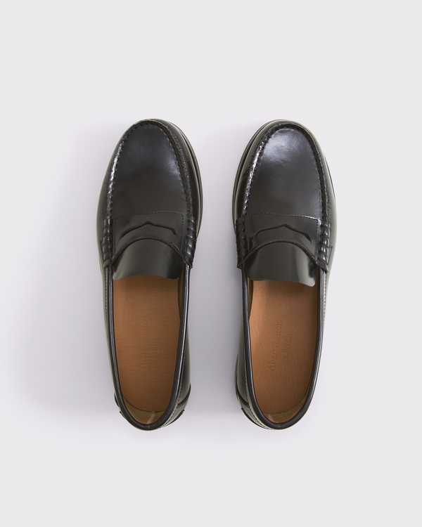 Leather Loafers, Medium Brown view 2