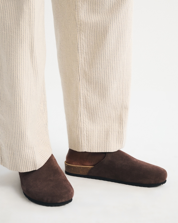 Suede Mules, Med Brown Dd view 1