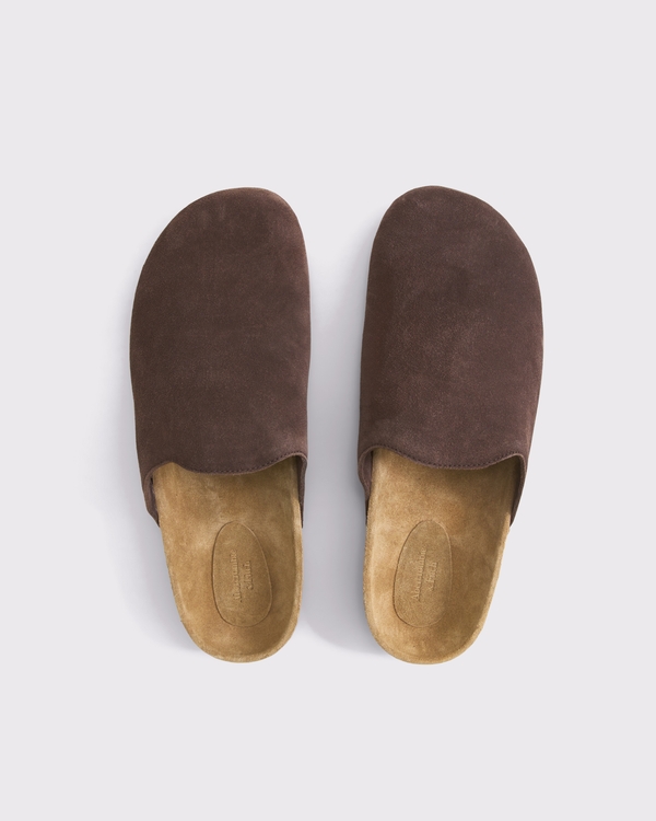 Suede Mules, Med Brown Dd view 1
