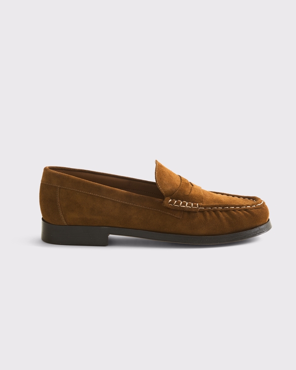 Suede Loafers, Brown view 2