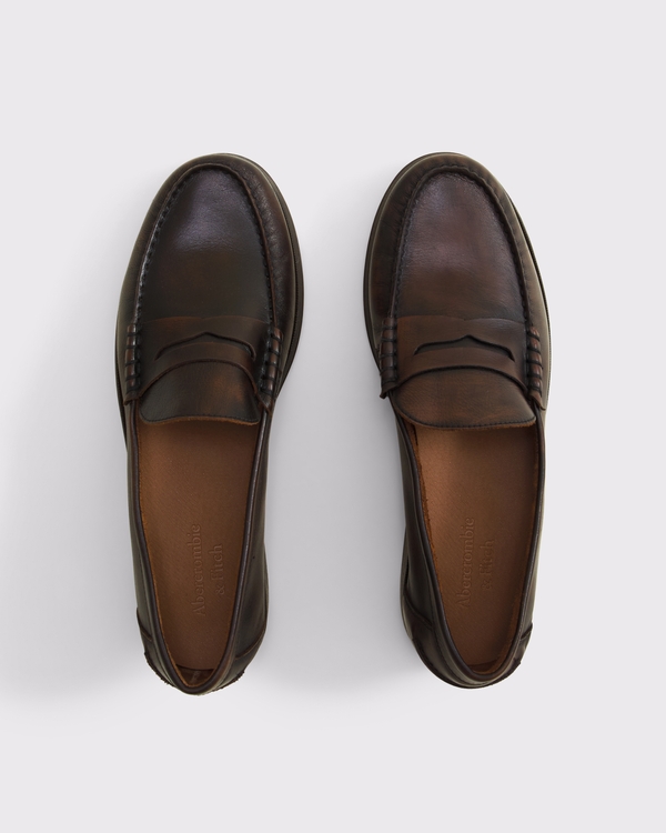 Leather Loafers, Dark Brown view 1