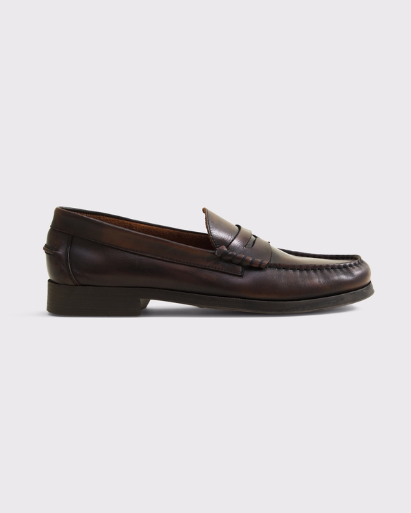 Leather Loafers, Dark Brown view 2