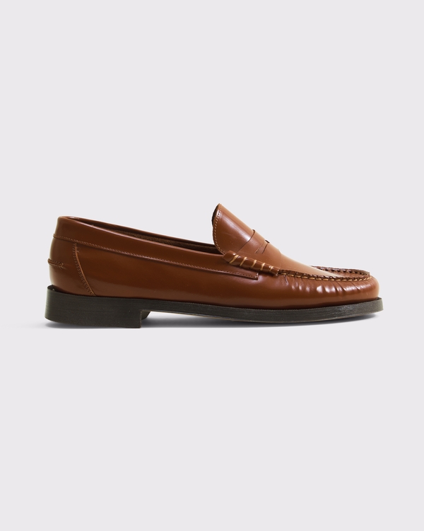 Leather Loafers, Brown view 2
