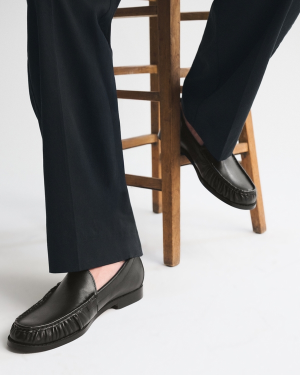 G.H. BASS Venetian Gathered Weejuns® Leather Loafer, Black view 1