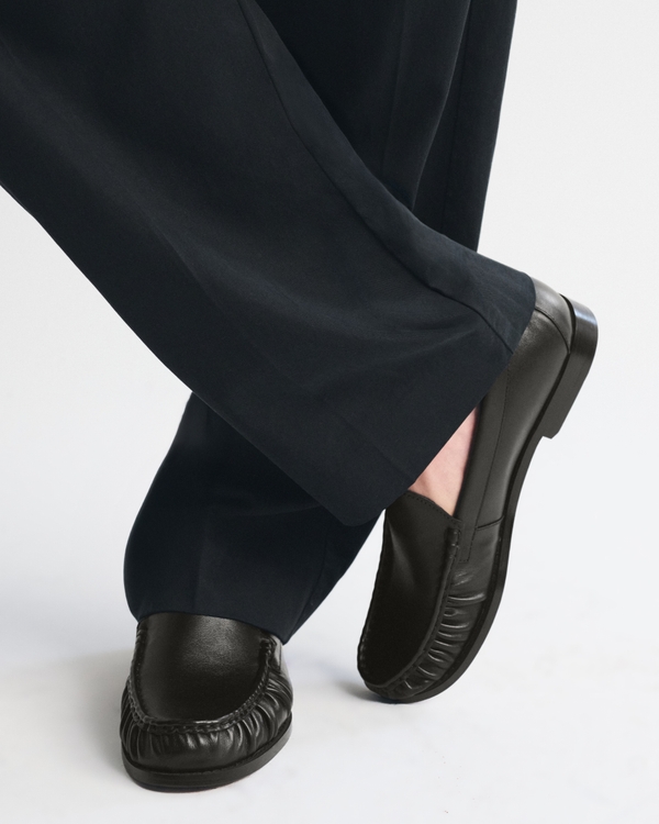 G.H. BASS Venetian Gathered Weejuns® Leather Loafer, Black view 2