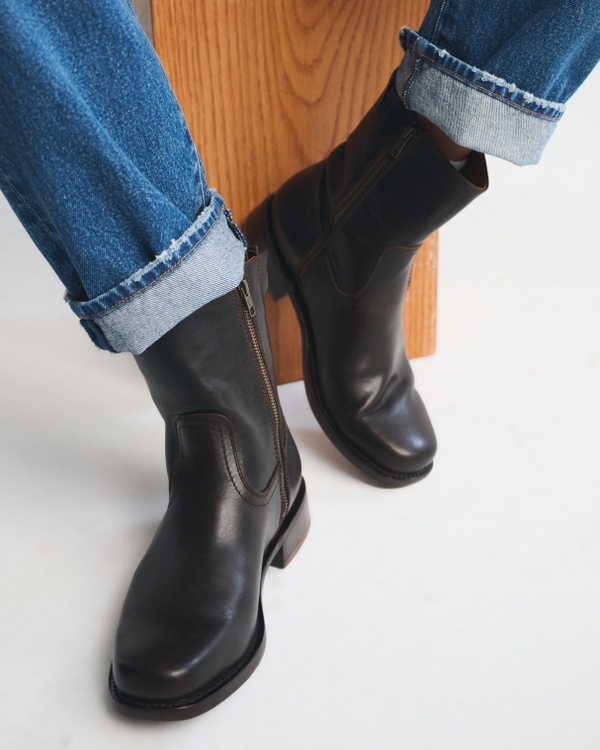 Frye Campus Leather Ankle Boot, Dark Brown view 2