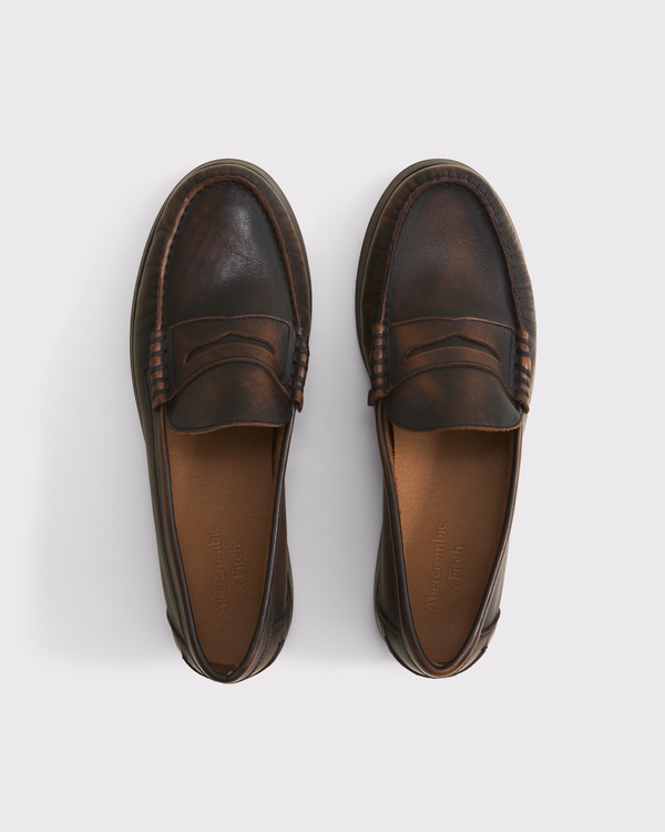 Leather Loafers, Dark Brown view 1