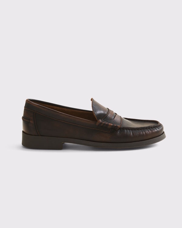 Leather Loafers, Dark Brown view 2