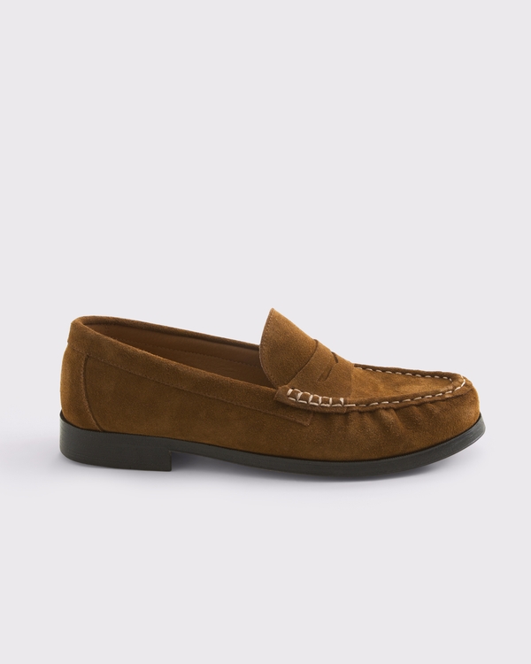 Suede Loafers, Light Brown view 1