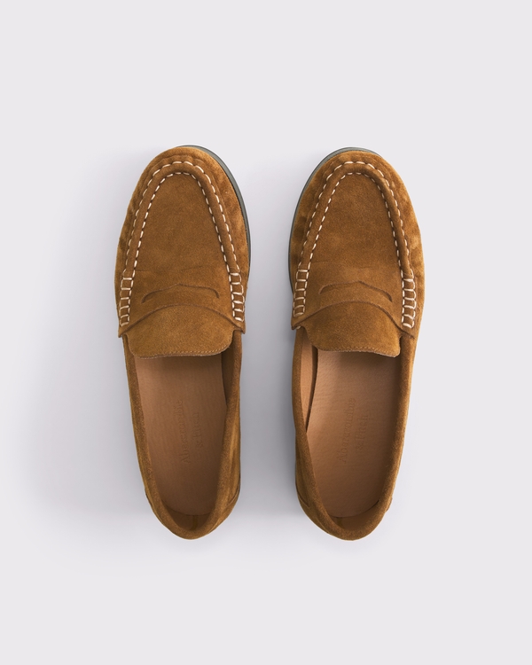 Suede Loafers, Light Brown view 2
