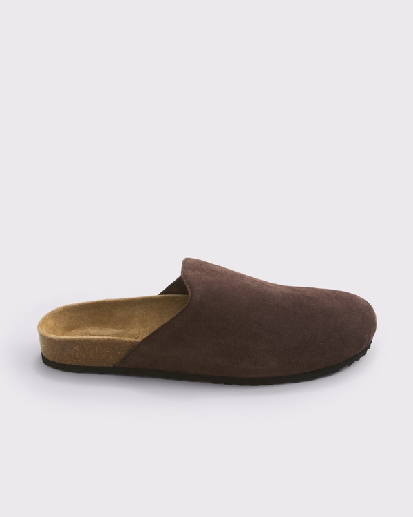 Suede Mules, Brown view 2