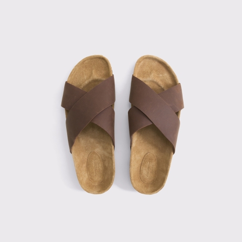 Abercrombie & Fitch Cross-Strap Suede Slide Sandals
