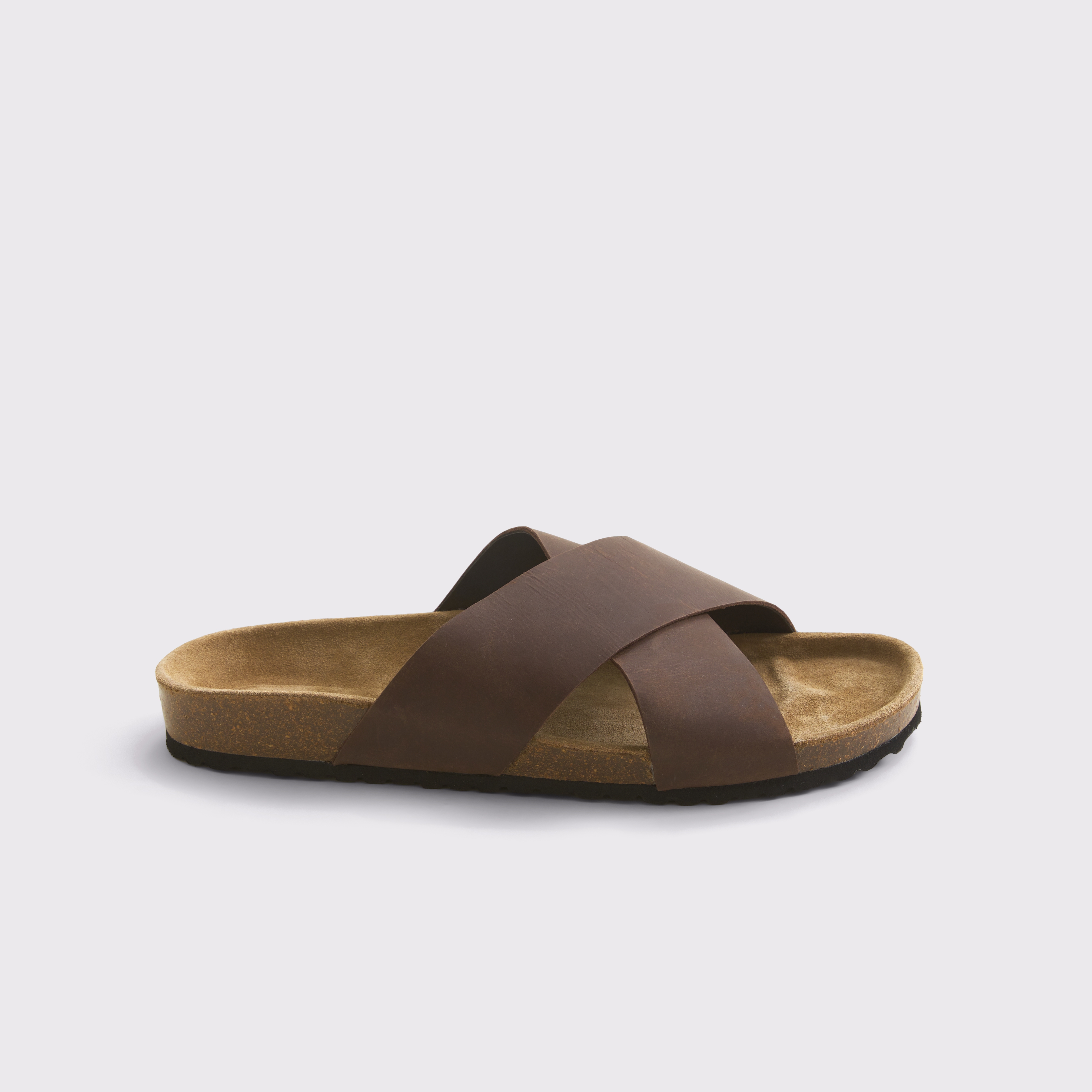 Abercrombie & Fitch Cross-Strap Suede Slide Sandals — фото 2