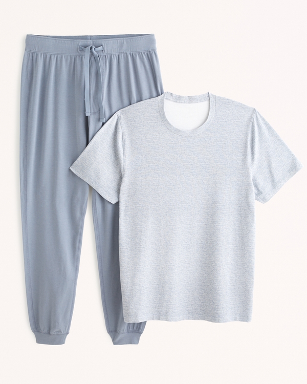 Joggers Sleep Set, Blue-grey