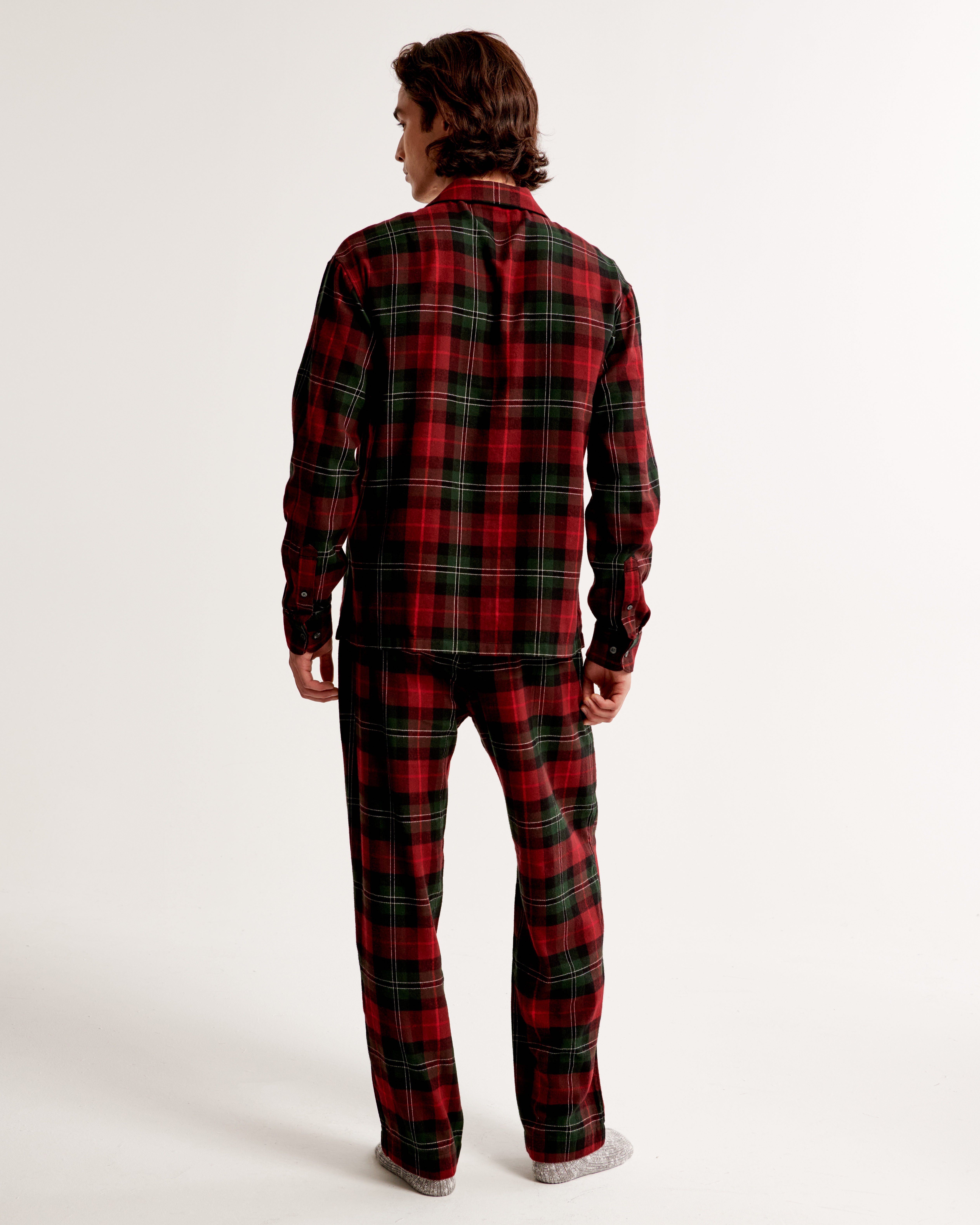 Red and black flannel mens pajamas hot sale