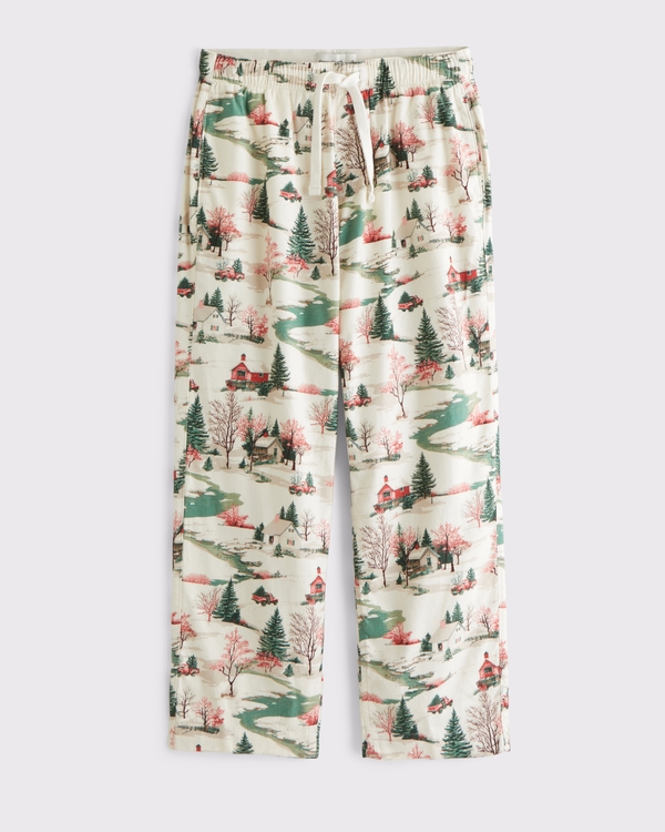 Ski Sleep Pant, Cream Pattern view 1