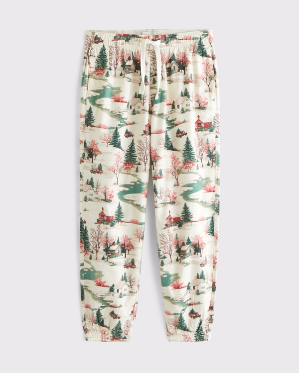 Ski Sleep Jogger, Cream Pattern view 1