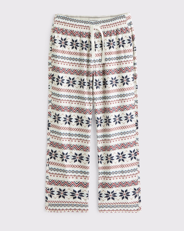 Men's Flannel Sleep Pant, White Fair Isle Print view 1