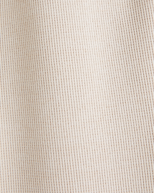 Waffle-Knit Lounge Top, Cream view 2
