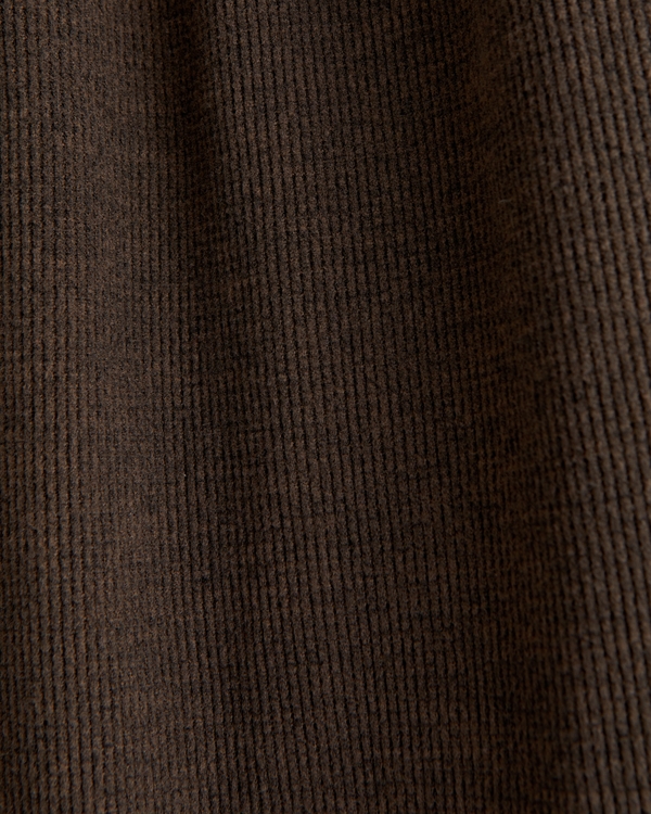 Waffle-Knit Lounge Top, Chocolate Brown view 2