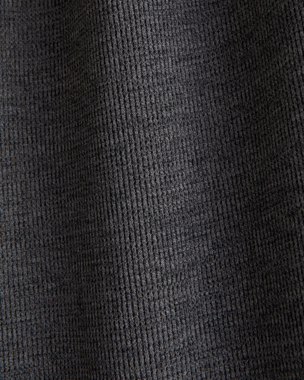 Waffle-Knit Lounge Top, Dark Gray Heather view 2