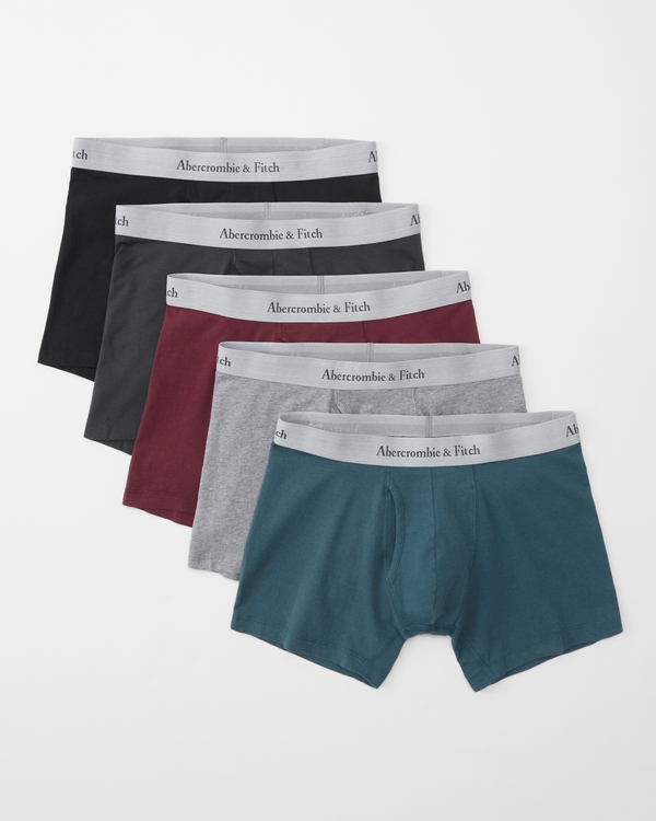 5-Pack Boxer Briefs, Navy Blue And Burgundy