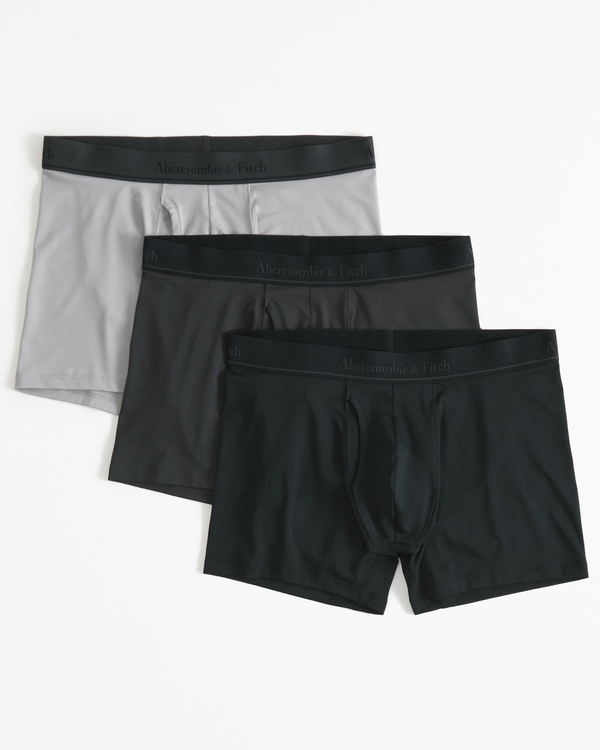 5" 3-Pack A&F Performance Boxer Briefs, Black view 1