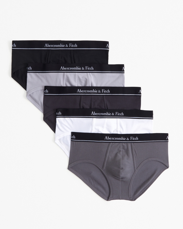 5-Pack Logo Briefs, Grey Multicolor