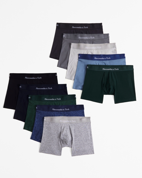 10-Pack Boxer Briefs, Gray Multi Color