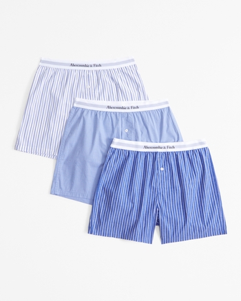 Men s 3 Pack Woven Logo Boxers Men s Underwear Abercrombie