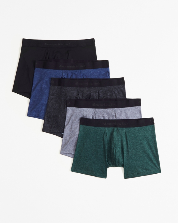 5-Pack A&F Performance Boxer Briefs, Green Multi Color