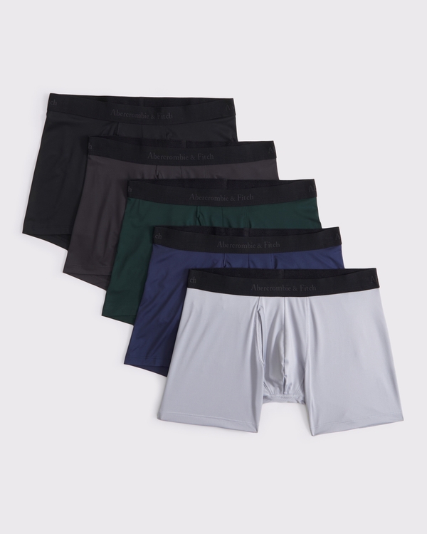 5" 5-Pack A&F Performance Boxer Briefs, Gray Multicolor view 1
