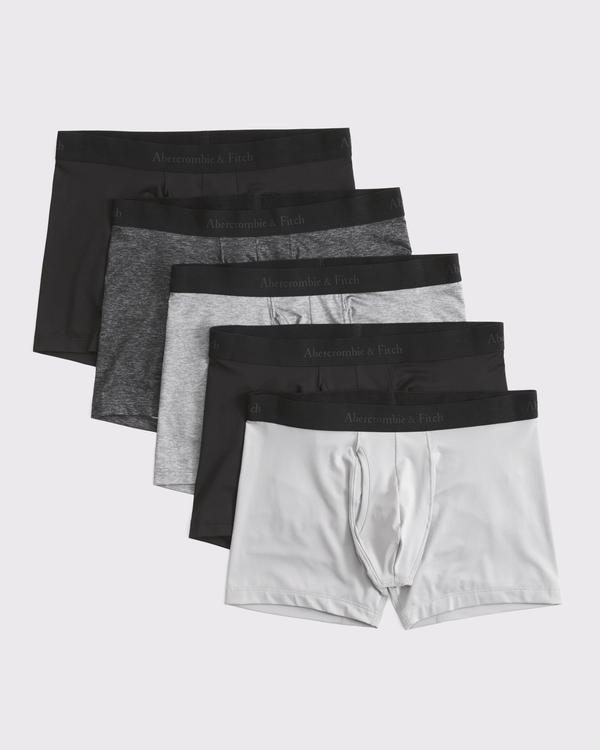 5" 5-Pack A&F Performance Boxer Briefs, Gray Multipack view 1