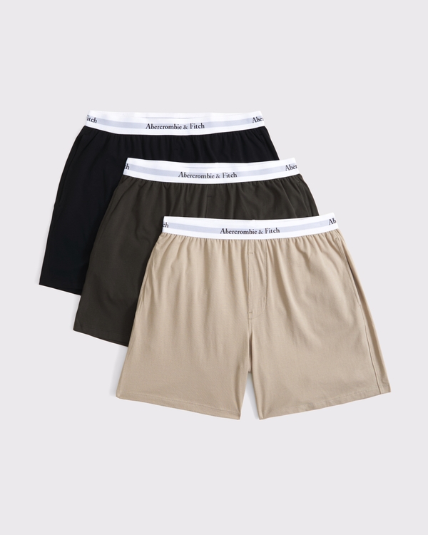 3-Pack Lounge Boxers, Light Brown Multicolor view 1
