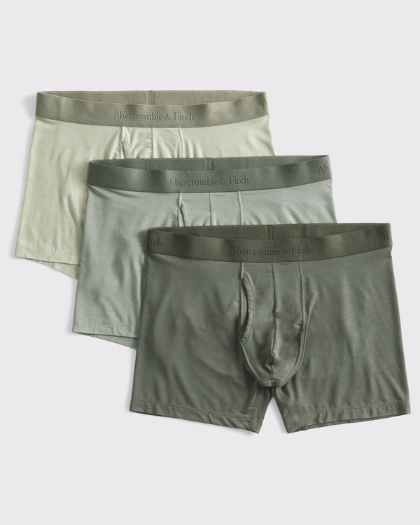 5" 3-Pack Modal Boxer Briefs, Olive Gray Multicolor view 1