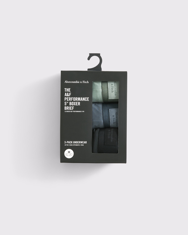 5" 3-Pack A&F Performance Boxer Briefs, Black Multicolor view 2