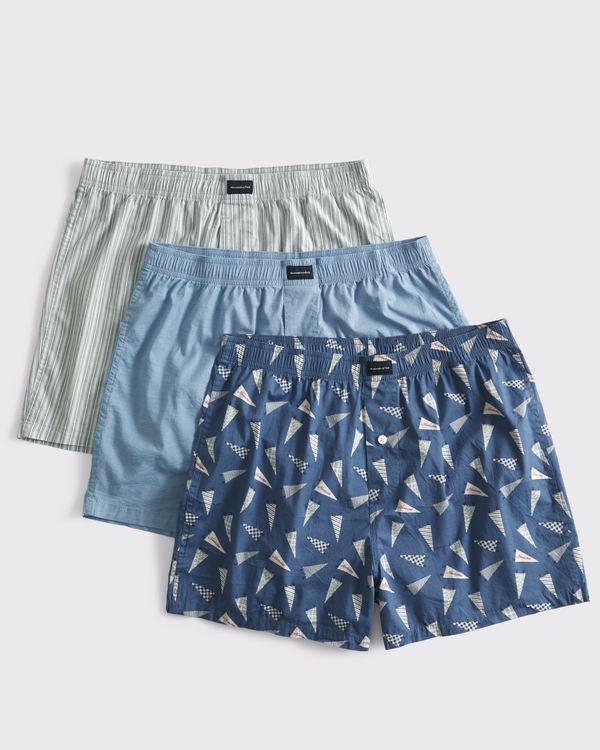 3-Pack Woven Logo Boxers, Dark Sky Pattern Multicolor view 1