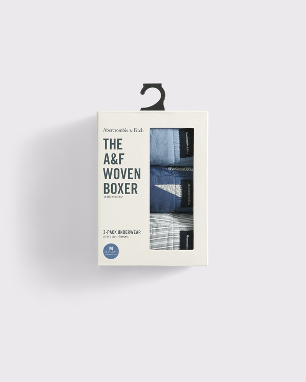 3-Pack Woven Logo Boxers, Dark Sky Pattern Multicolor view 2