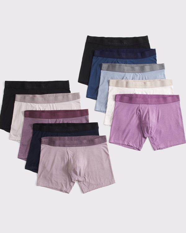 5" 10-Pack Modal Blend Boxer Briefs, Purple Multipack view 1