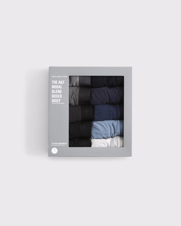 5" 10-Pack Modal Boxer Briefs, Gray Multipack view 2