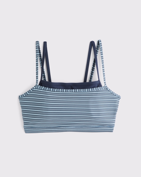 YPB studioFLEX Curve Love Double-Layered Sports Bra, Navy Stripe view 1