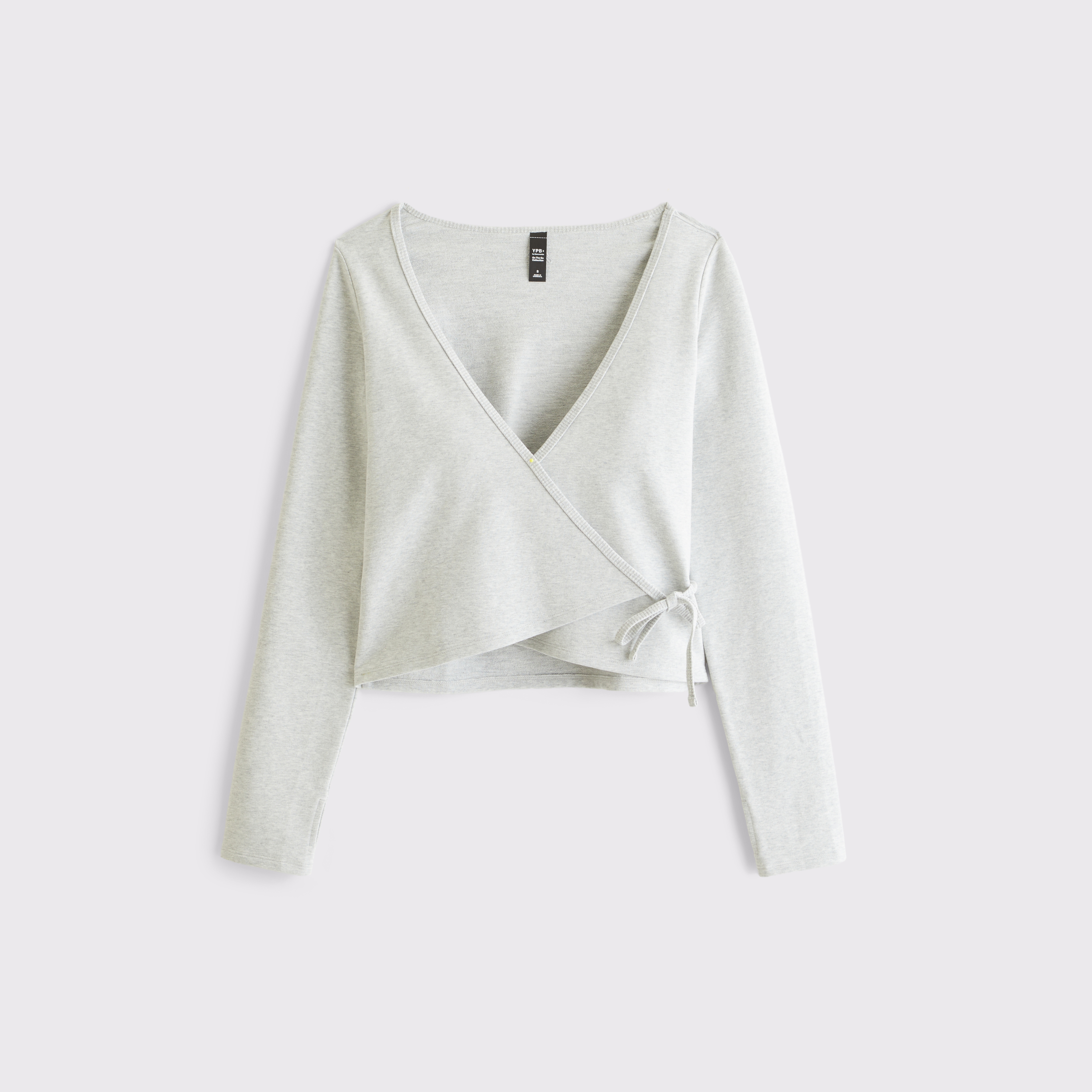 Женский топ Abercrombie & Fitch YPB On The Go Wrap Top, цвет: Меланжевый серый — фото 1