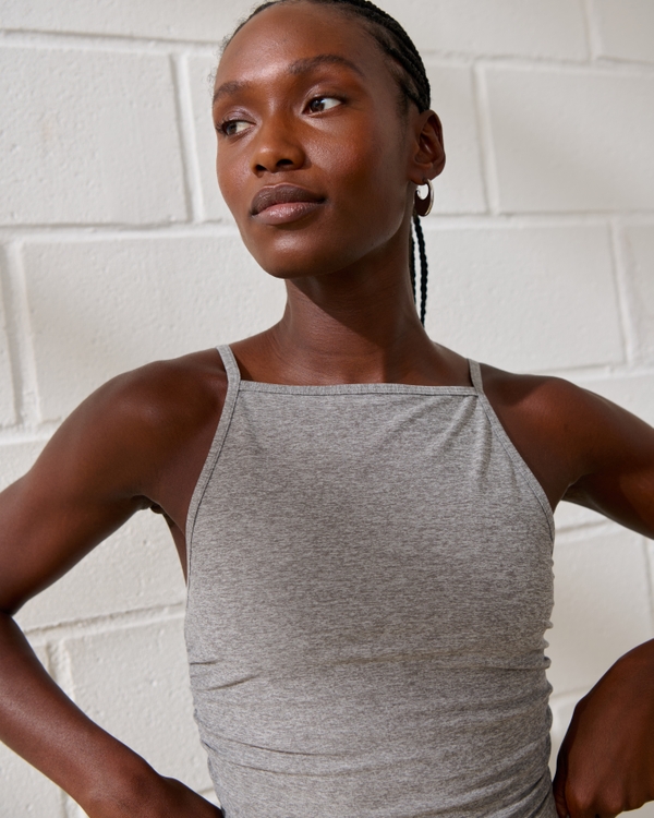 YPB everydaySOFT Apron Cami Tank, Dark Heather Gray view 1