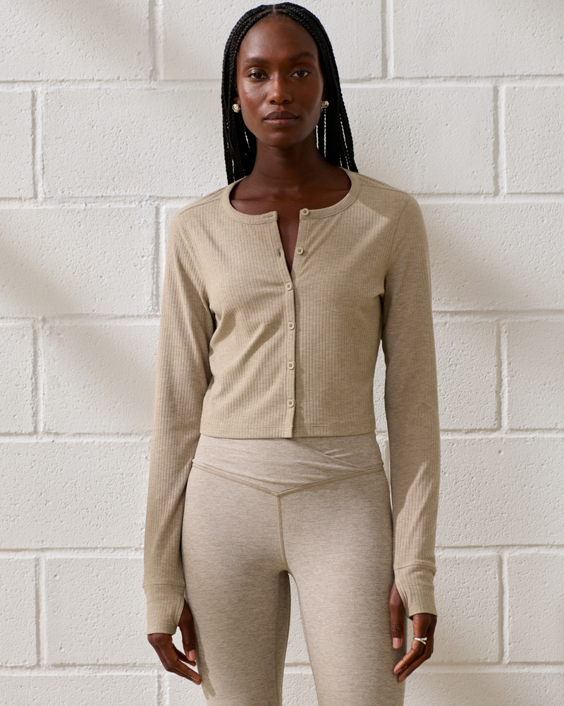 YPB Active Rib Button-Up Cardigan